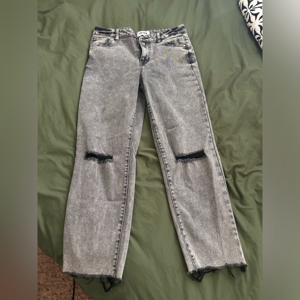 Black denim ripped jeans